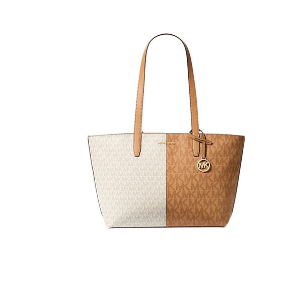 Michael Kors Jet Set Medium Two-Tone Logo Tote Bag Color Deer multi/vanilla - Picture 7 of 7